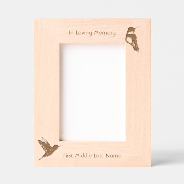 Memorial Photo Hummingbird Bird  Etched Frames (Front)