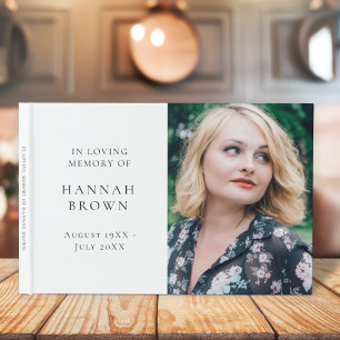 Memorial Photo In Loving Memory Modern Elegant Guest Book