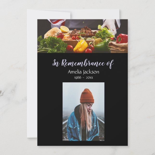 Memorial Photo Invite Cook Chef Kitchen  (Front)