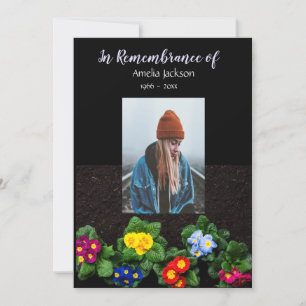 Memorial Photo Invite Gardener Gardening Primula
