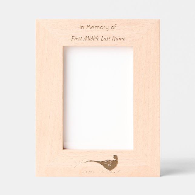  Memorial Photo Invite Pheasant Bird Art Etched Frames (Front)