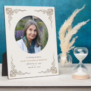 Memorial Photo Ivory Gold Decorative Plaque