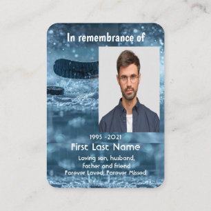 Memorial Photo Keepsake Ice Hockey Sport Player Business Card