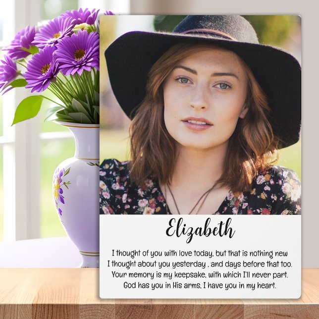 Memorial Photo Keepsake Sympathy Remembrance Plaque (Creator Uploaded)