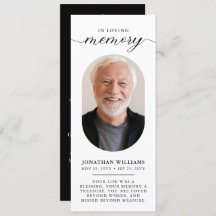 Memorial Photo Minimal Funeral Prayer Card