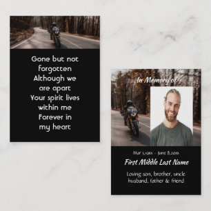 Memorial Photo Motorcycle Biker Business Card