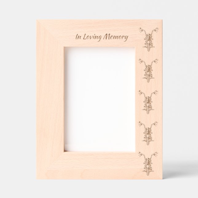 Memorial Photo Motorcycle Biker  Etched Frames (Front)