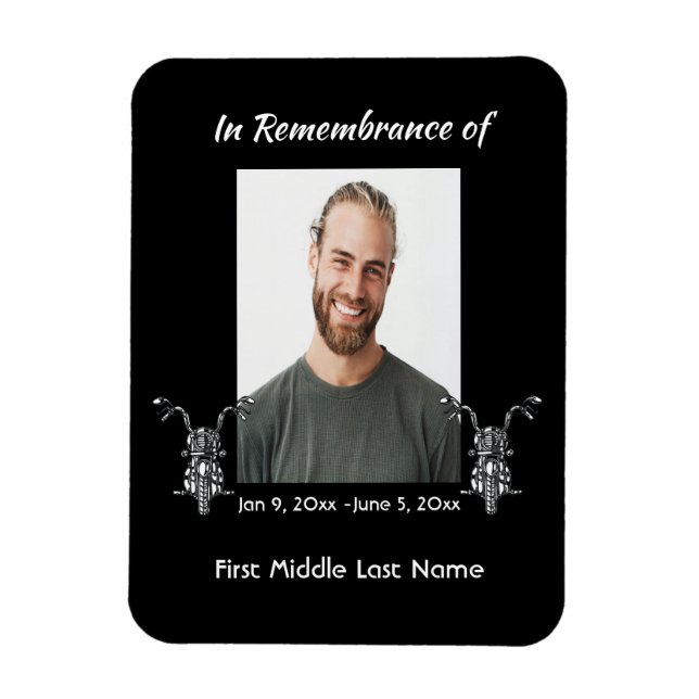 Memorial Photo Motorcycle Biker  Magnet (Vertical)