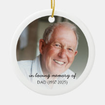 Memorial Photo Ornament with QR Code
