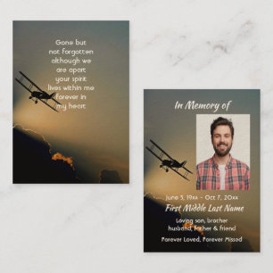 Memorial Photo Pilot Aeroplane Flying Business Card