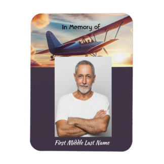Memorial Photo Pilot Aeroplane Flying Sunset Magnet