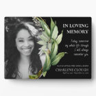 Memorial Photo Plaque | Greenery Foliage Frame