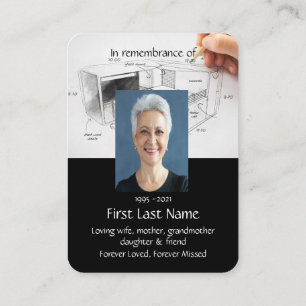 Memorial Photo Prayer Architecture Architect  Business Card