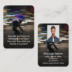 Memorial Photo Prayer Biking Biker Bicycle Business Card
