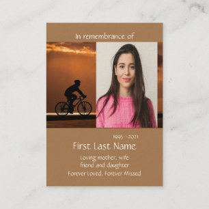 Memorial Photo Prayer Biking Cycling Bike Business Business Card
