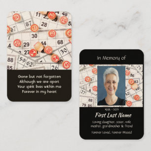 Memorial Photo Prayer Bingo Game Business Card