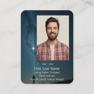 Memorial Photo Prayer Celestial Starry Sky Business Card