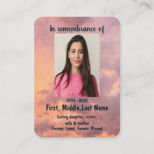 Memorial Photo Prayer Christian Heavenly Sky Business Card