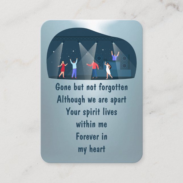 Memorial Photo Prayer Dance Theatre Performing Art Business Card (Front)