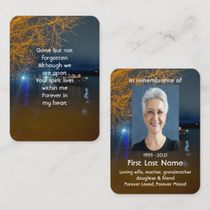 Memorial Photo Prayer Dawn Morning Lake Beach Dock Business Card