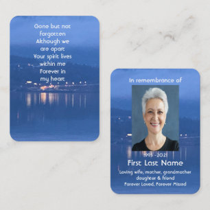 Memorial Photo Prayer Dawn Morning Lake Traffic  Business Card