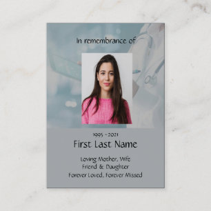 Memorial Photo Prayer Doctor Nurse Medical  Busine Business Card