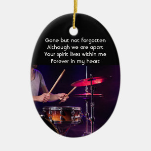 Memorial Photo Prayer Drummer Drums Band  Ceramic Ornament