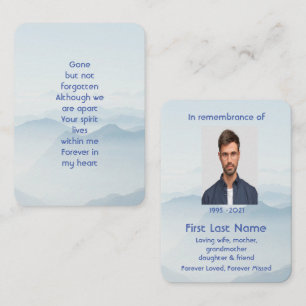 Memorial Photo Prayer Fog Smoky Mountains Business Card