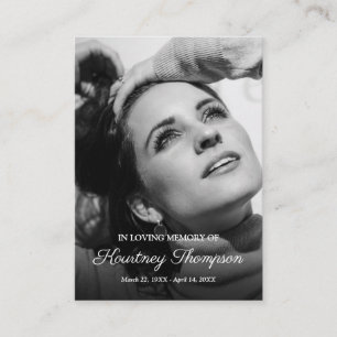 Memorial Photo Prayer   Funeral Favor Business Card