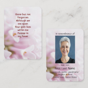 Memorial Photo Prayer Garden Flowers Floral Business Card