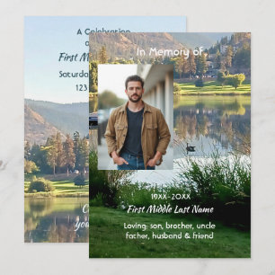 Memorial Photo Prayer Golf Course Pond Lake Nature Invitation