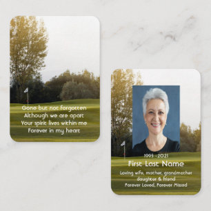 Memorial Photo Prayer Golfer Golf Course Golfing B Business Card