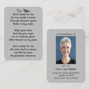 Memorial Photo Prayer Graphic Art Horses Christian Business Card