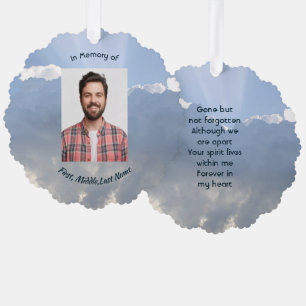 Memorial Photo Prayer Heavenly Sky Tree Decoration Card