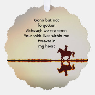  Memorial Photo Prayer Horse Back Riding Tree Decoration Card