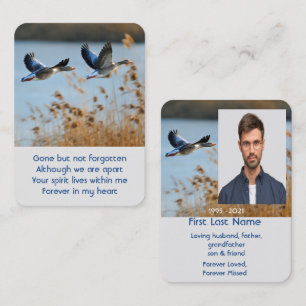 Memorial Photo Prayer Lake Geese Birds Business Card