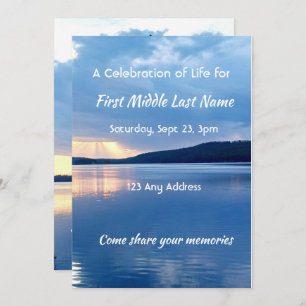 Memorial Photo Prayer Lake Sunrise Nature Invitation