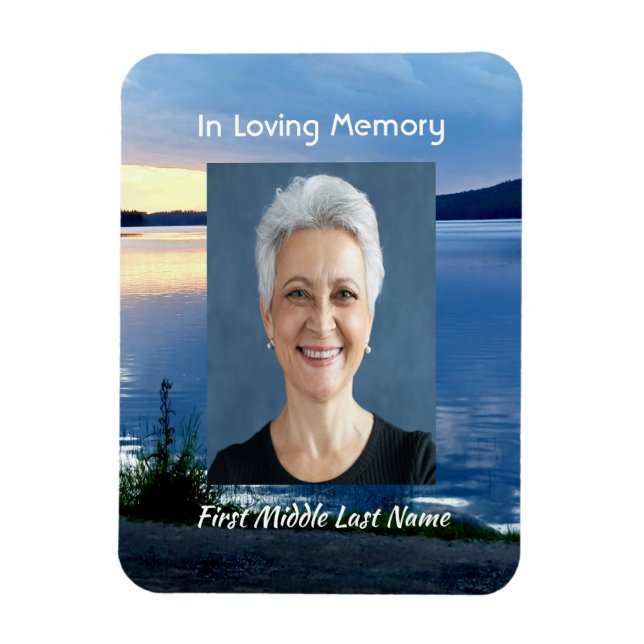 Memorial Photo Prayer Lake Sunrise Nature Magnet (Vertical)