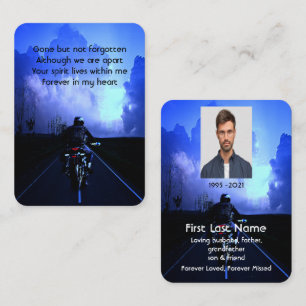 Memorial Photo Prayer Motorcycle Biker  Business Card
