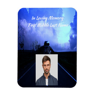 Memorial Photo Prayer Motorcycle Biker  Magnet