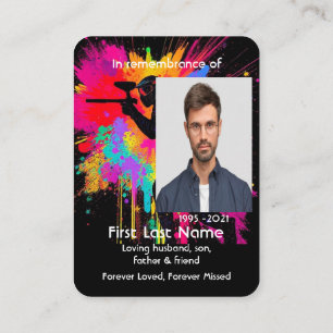 Memorial Photo Prayer Paintball Game Enthusiast Business Card