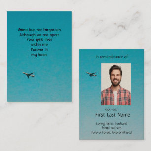 Memorial Photo Prayer Pilot Aeroplane Flying Business Card