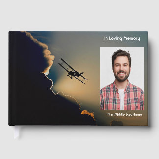 Memorial Photo Prayer Pilot Aeroplane Flying  Guest Book