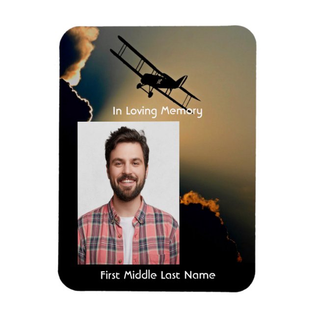 Memorial Photo Prayer Pilot Aeroplane Flying  Magnet (Vertical)