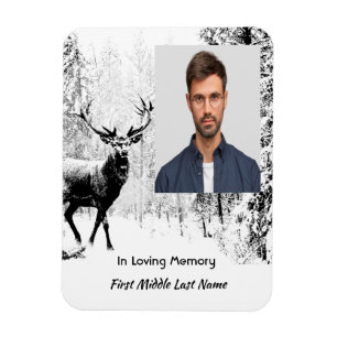Memorial Photo Prayer Stag Deer Forest Winter Wild Magnet