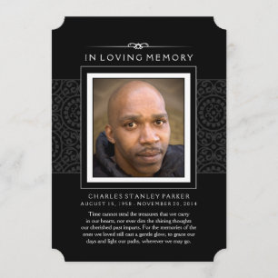 Memorial Photo Thank You Card - Elegant Black