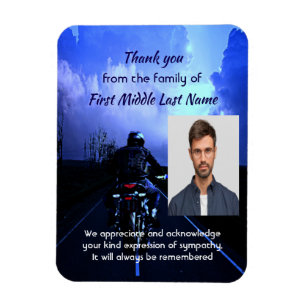 Memorial Photo Thank you Motorcycle Biker  Magnet