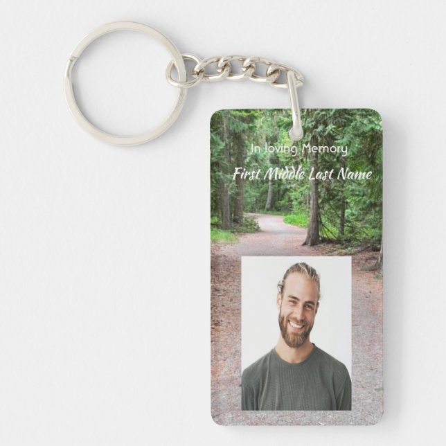 Memorial Photo Trail Path Walk Hike Forest Key Ring (Front)