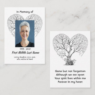 Memorial Photo Tree of Life Heart Love  Business Card