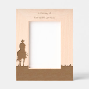 Memorial Photo Western Horse Back Riding Etched Frames